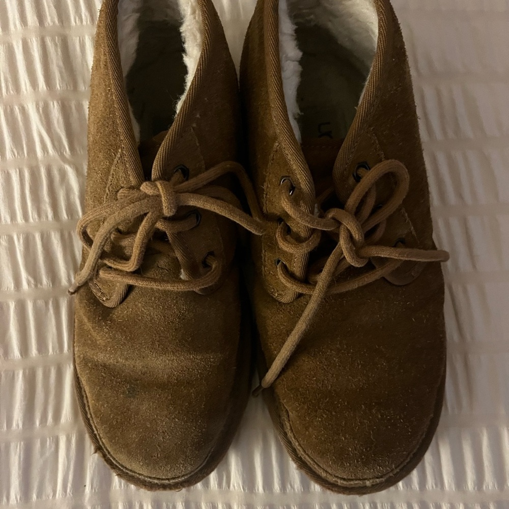 UGG Neumel Suede Lace-Up Boots in Chestnut